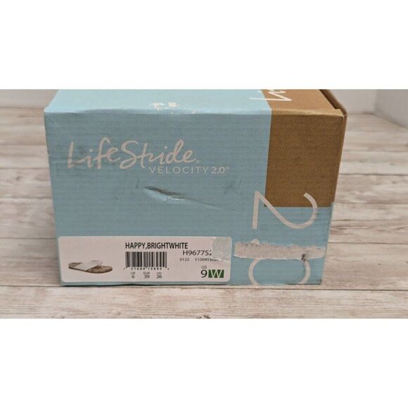 LifeStride Velocity 2.0 Womens 9W Happy Bright White Thong Wedge Sandal Open Toe - Picture 9 of 9